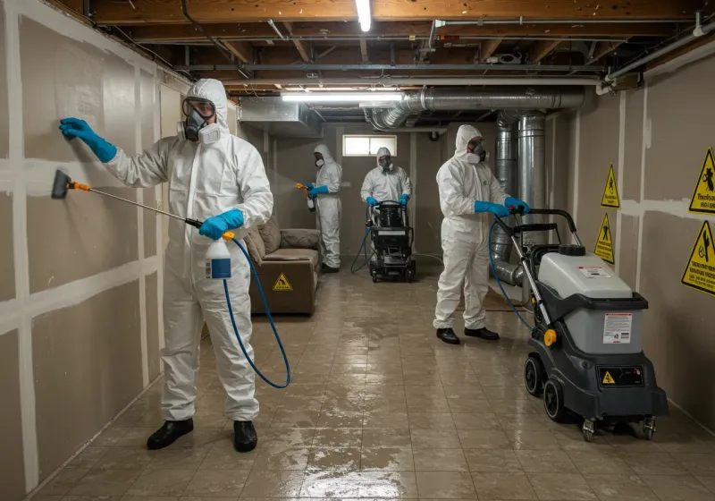 Basement Moisture Removal and Structural Drying process in Hayneville, AL